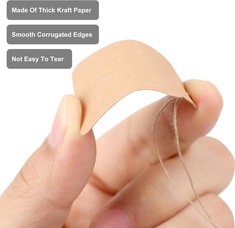 rolyta 500 Pcs Kraft Price Tags with String, Kraft Paper Gift Tags with Jute Twine String Writable Price Labels for Bags Clothing Jewelry Retail Pricing DIY Crafts Gift Wrapping - Image 4